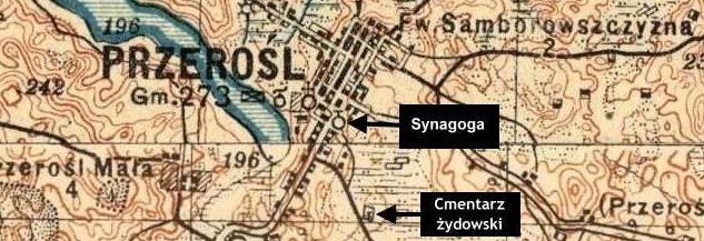 Mapa okolic Przero�li z 1931 roku