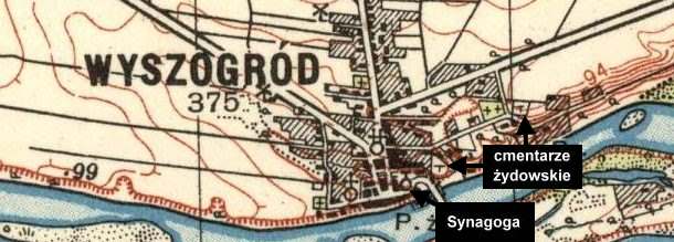mapa Wyszogrodu z 1937 roku